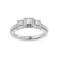 Diamond 1 Ct.Tw. Round and Princess Bridal Ring in 14K White Gold - 62522W