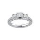 Diamond 3/4 Ct.Tw. Round and Princess Bridal Ring in 14K White Gold - 62523W