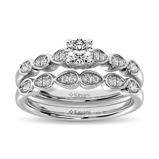 Diamond 1/2 Ct.Tw. Bridal Ring in 14K White Gold - 62585W