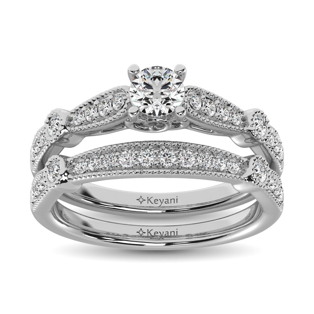 Diamond 3/4 Ct.Tw. Bridal Ring in 14K White Gold - 62587W