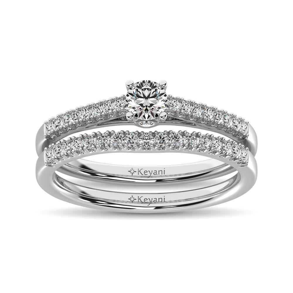 Diamond 1/2 Ct.Tw. Bridal Ring in 14K White Gold - 62589W