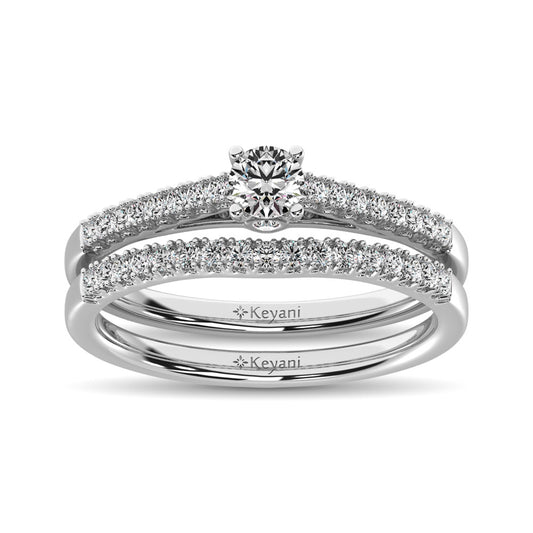 Diamond 1/2 Ct.Tw. Bridal Ring in 14K White Gold - 62589W
