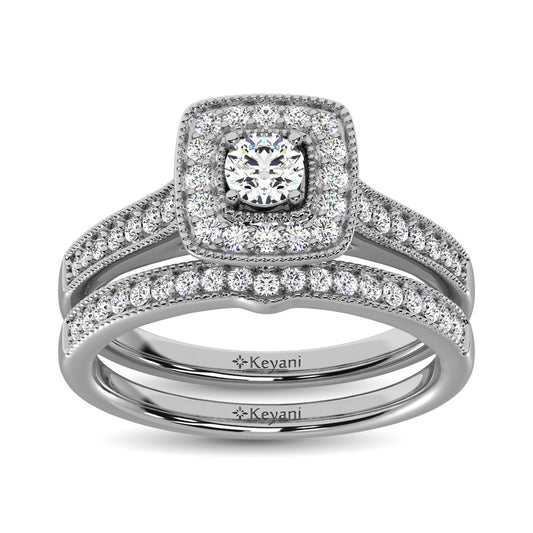 Diamond 3/4 Ct.Tw. Bridal Ring in 14K White Gold - 62601W