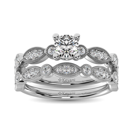 Diamond 1 Ct.Tw. Bridal Ring in 14K White Gold - 62605W