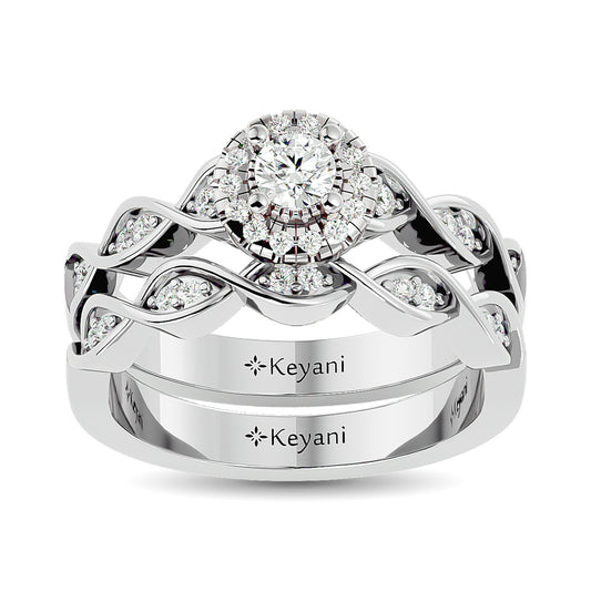 Diamond 1/2 Ct.Tw. Bridal Ring in 14K White Gold - 62615W