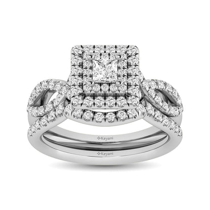 14K White Gold 1 Ct.Tw. Diamond Engagement Rings - 62639W