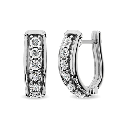 Diamond Hoop Earrings 1/10 Ct.tw in Sterling Silver