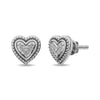 Diamond Heart Earrings 1/20 Ct.tw in Sterling Silver