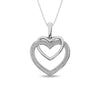 Diamond Duel Heart Pendant 1/10 Ct.tw in Sterling Silver