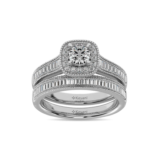 Diamond 7/8 Ct.Tw. Bridal Ring in 14K White Gold - 62866W