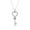 Diamond 1/10 Ct.tw Heart and Key Pendant in Sterling Silver