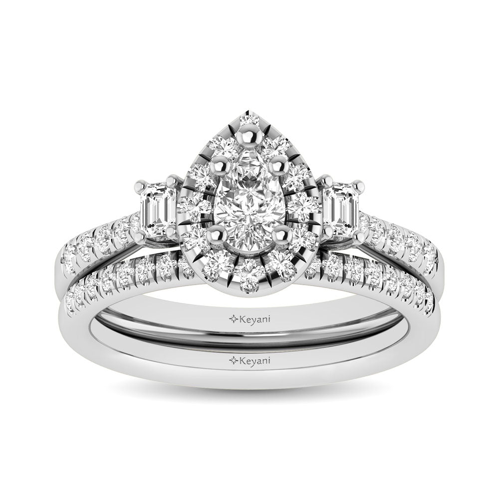 14KT White Gold 1Ct.Tw. Diamond keyani Bridal Ring - 62967W