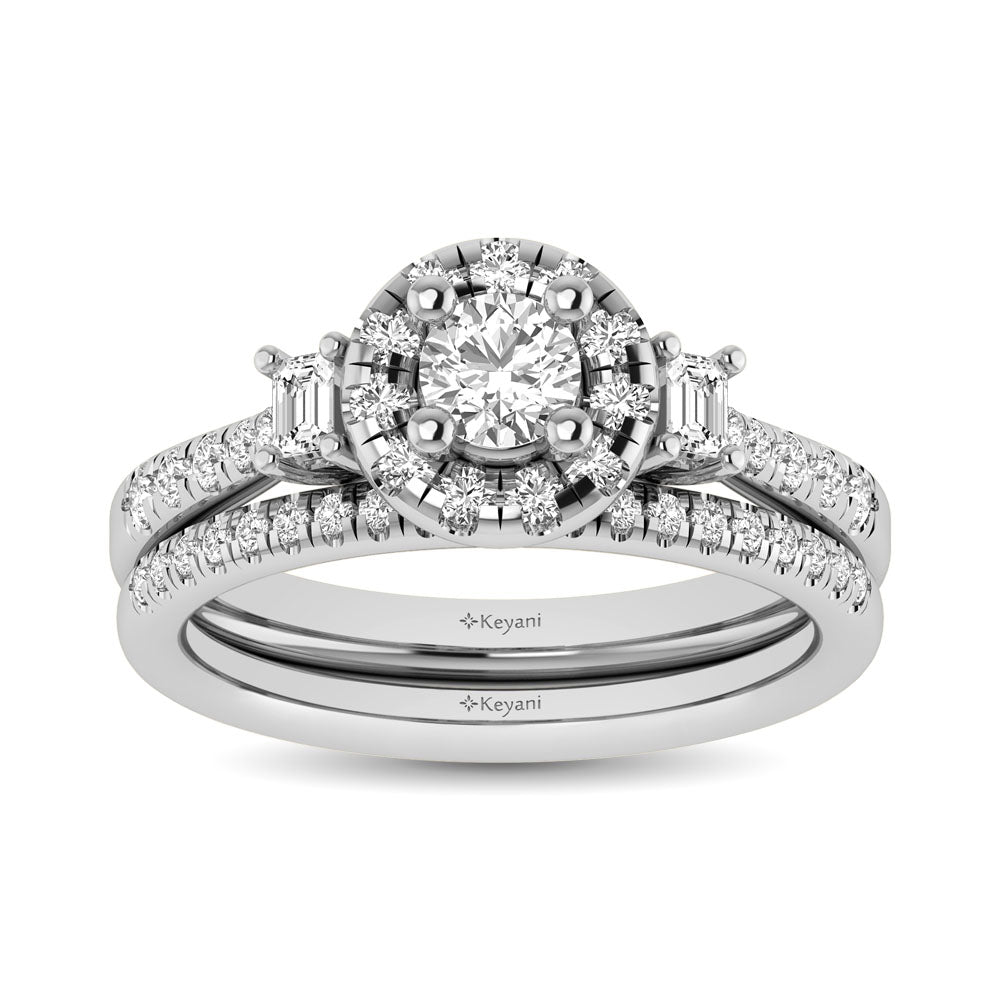 14KT White Gold 1Ct.Tw. Diamond keyani Bridal Ring - 62968W