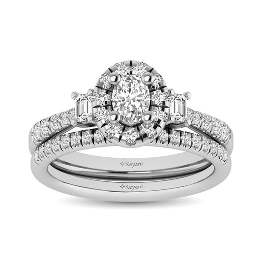14KT White Gold 1Ct.Tw. Diamond keyani Bridal Ring - 62969W