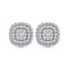 Diamond 5/8 Ct.Tw. Cluster Fashion Earrings in 14K White Gold