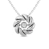 Diamond 1/20 Ct.tw Flower Pendant in Sterling Silver