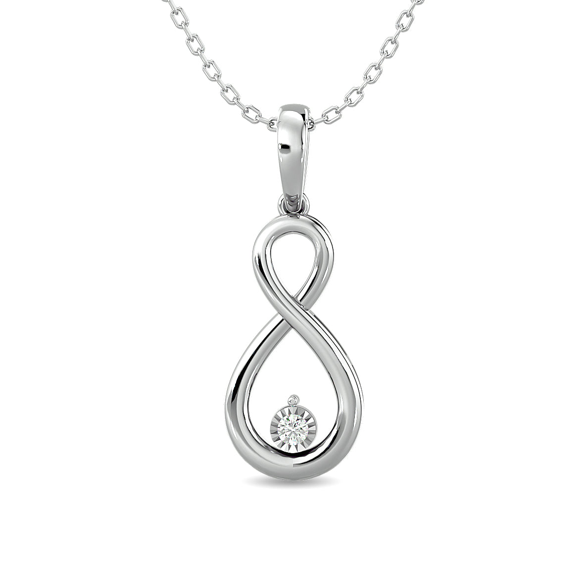 Diamond 1/20 Ct.tw Infinity Earrings in Sterling Silver