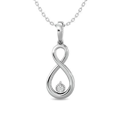 Diamond 1/20 Ct.tw Infinity Earrings in Sterling Silver