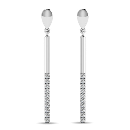 Diamond 1/5 Ct.tw Diamline Earrings in 10K White Gold