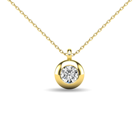 Diamond 1/10 Ct.tw Bezel Set Pendant in 10K Yellow Gold - 63236Y-P