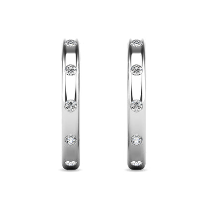 Diamond 1/10 Ct.tw Hoop Earrings in 10K White Gold