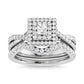 Diamond 1 Ct.Tw. Princess Cut Bridal Ring in 14K White Gold - 63332W