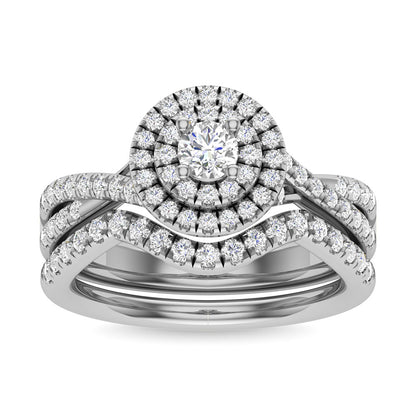Diamond 1 Ct.Tw. Round Cut Bridal Ring in 14K White Gold - 63333W