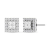 Diamond 1/3 Ct.Tw. Round and Princess Fashion Earrings in 14K White Gold