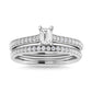Diamond 3/4 Ct.Tw. Emerald Shape Bridal Ring in 14K White Gold - 63410W