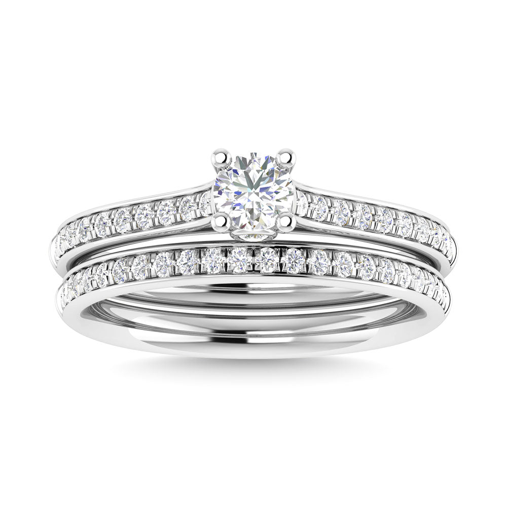 Diamond 3/4 Ct.Tw. Round Shape Bridal Ring in 14K White Gold - 63411W