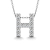 Diamond 1/8 Ct.Tw. Letter H Pendant in 14K White Gold