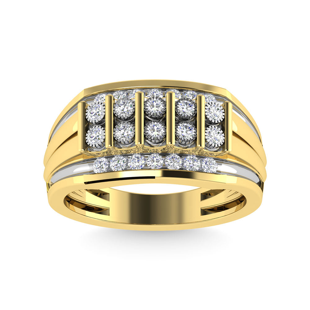 Diamond 1/2 Ct.Tw. Mens Fashion Ring in 10K Yellow Gold - Men's Ring