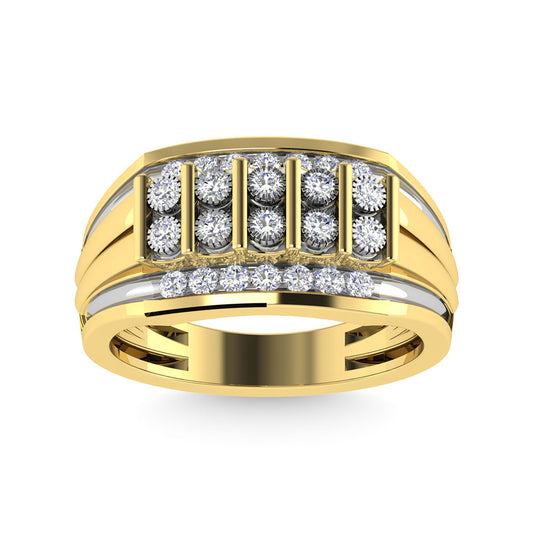Diamond 1/2 Ct.Tw. Mens Fashion Ring in 10K Yellow Gold - Men's Ring