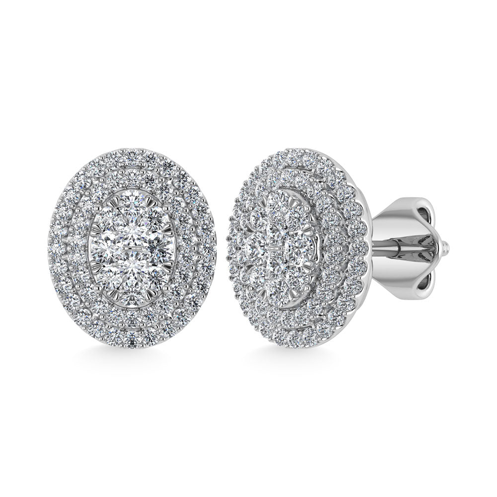 Diamond 7/8 Ct.Tw. Fashion Earrings in 14K White Gold