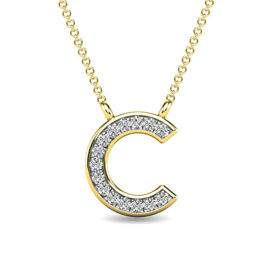 Diamond 1/20 Ct.Tw. Letter C Pendant in 10K Yellow Gold - 63519Y