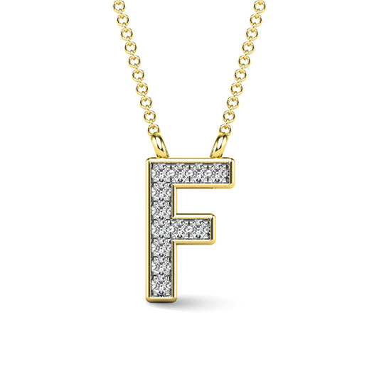 Diamond 1/20 Ct.Tw. Letter F Pendant in 10K Yellow Gold - 63522Y