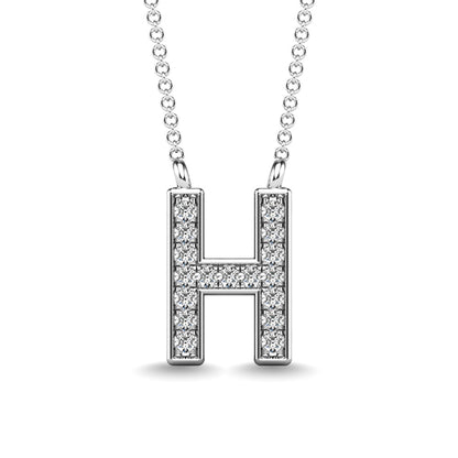 Diamond 1/20 Ct.Tw. Letter H Pendant in 10K White Gold