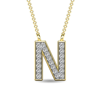Diamond 1/20 Ct.Tw. Letter N Pendant in 10K Yellow Gold - 63530Y