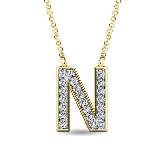 Diamond 1/20 Ct.Tw. Letter N Pendant in 10K Yellow Gold - 63530Y