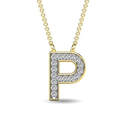 Diamond 1/20 Ct.Tw. Letter P Pendant in 10K Yellow Gold - 63532Y