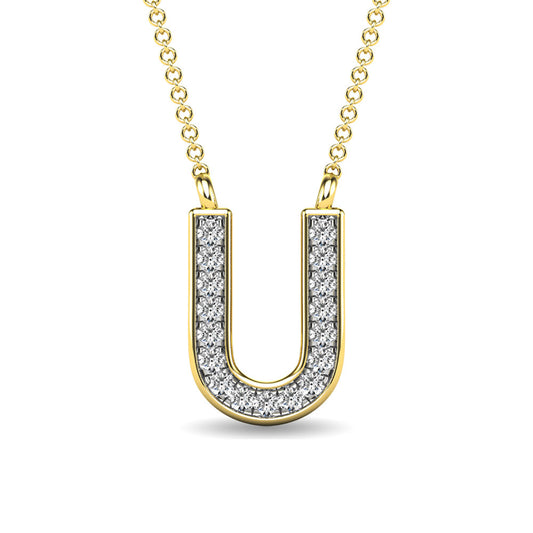 Diamond 1/20 Ct.Tw. Letter U Pendant in 10K Yellow Gold - 63537Y