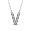 Diamond 1/20 Ct.Tw. Letter V Pendant in 10K White Gold