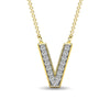 Diamond 1/20 Ct.Tw. Letter V Pendant in 10K Yellow Gold - 63538Y