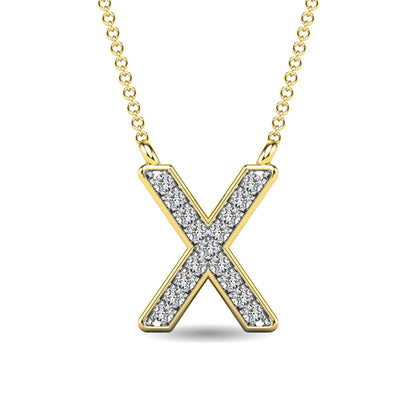 Diamond 1/20 Ct.Tw. Letter X Pendant in 10K Yellow Gold - 63540Y