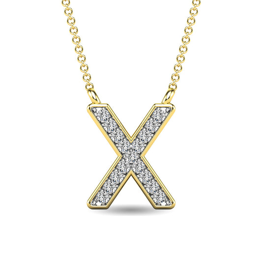 Diamond 1/20 Ct.Tw. Letter X Pendant in 10K Yellow Gold - 63540Y