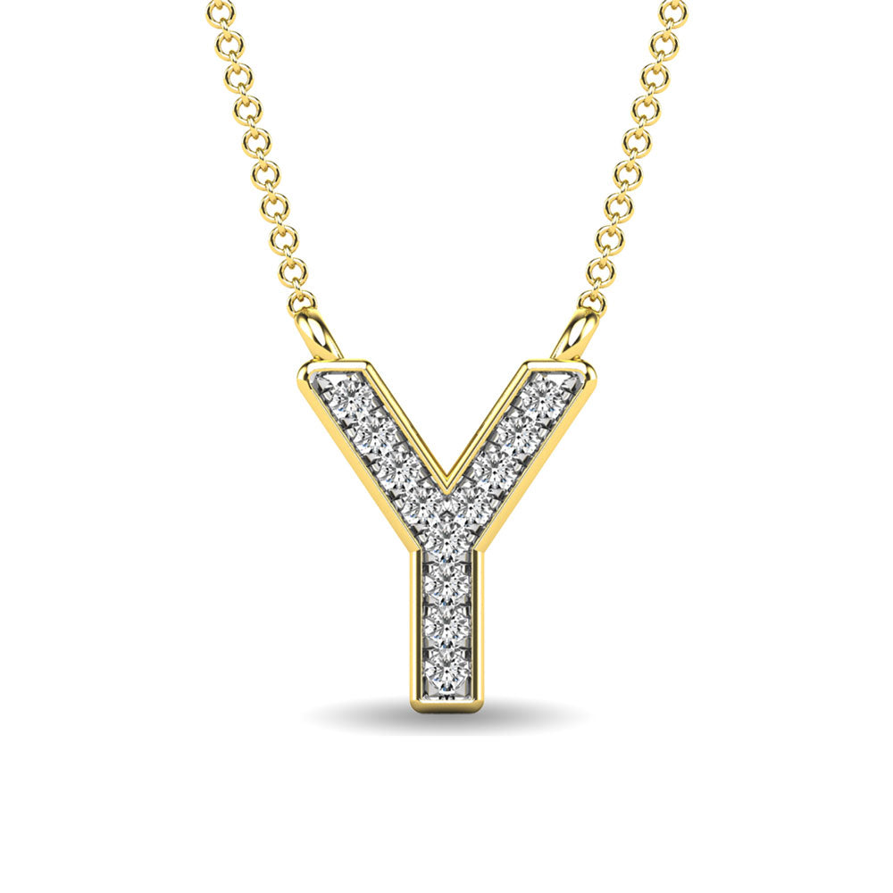 Diamond 1/20 Ct.Tw. Letter Y Pendant in 10K Yellow Gold - 63541Y
