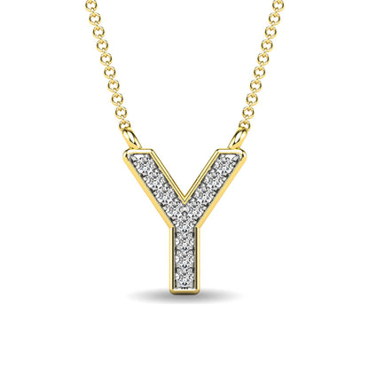 Diamond 1/20 Ct.Tw. Letter Y Pendant in 10K Yellow Gold - 63541Y