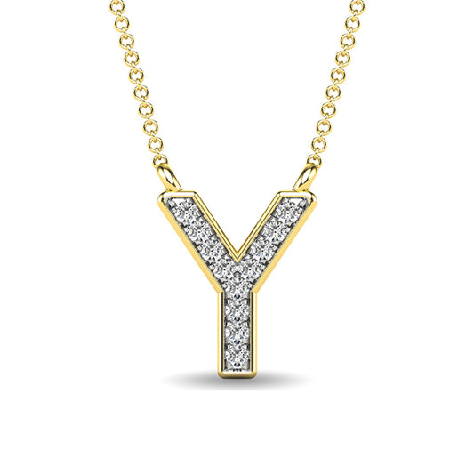 Diamond 1/20 Ct.Tw. Letter Y Pendant in 10K Yellow Gold - 63541Y