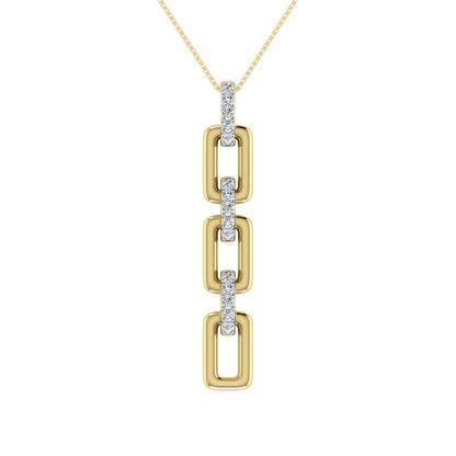 10K Yellow Gold 1/8 Ct.Tw. Diamond Cuban Link Pendant - 63677Y-P