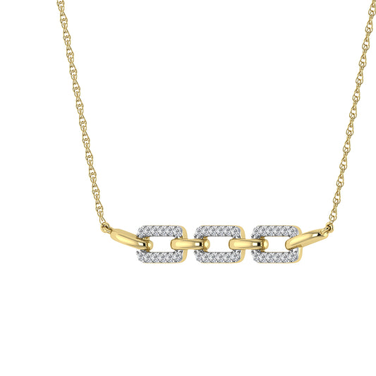 10K Yellow Gold 1/5 Ct.Tw. Round Diamond Cuban Link Necklace - 63678Y-N